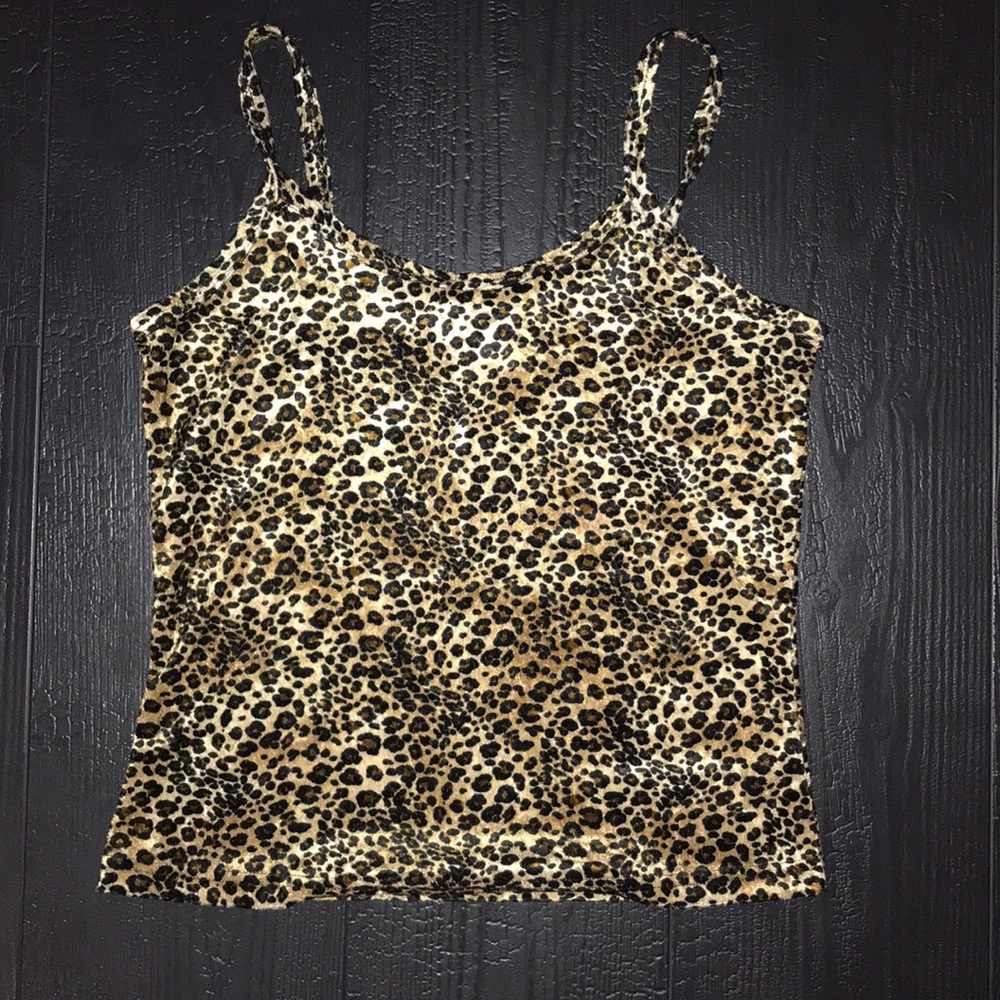 Velour cheetah tank top